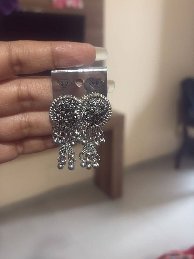 Stylish Oxidised Jhumka Earrings