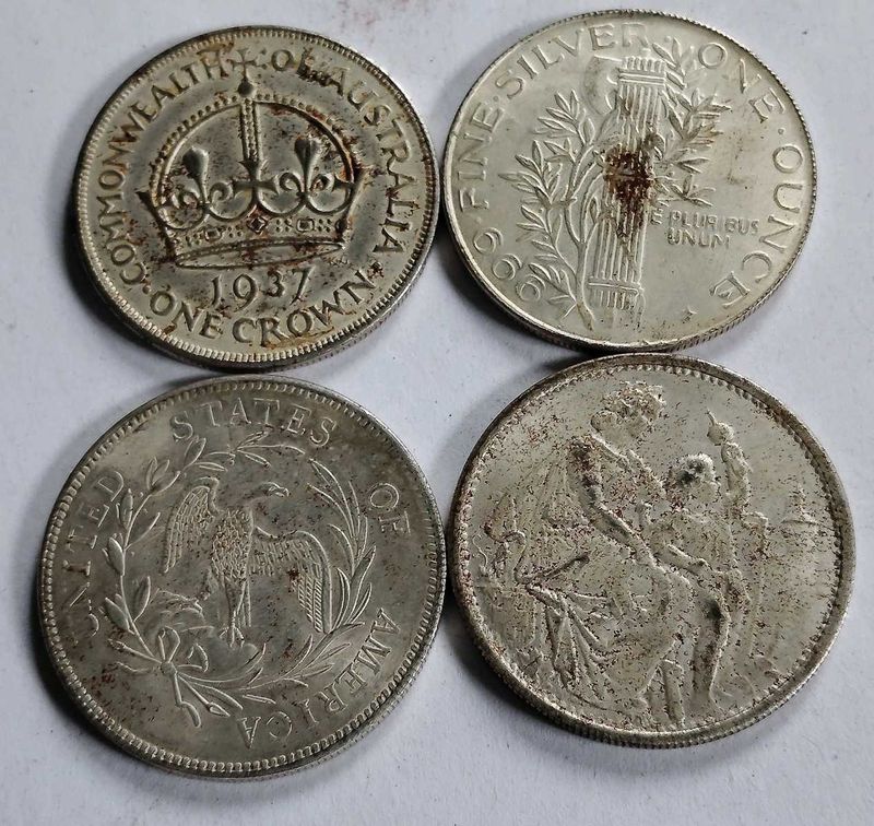 Rare Silver Coins Replica 4 Pcs Combo