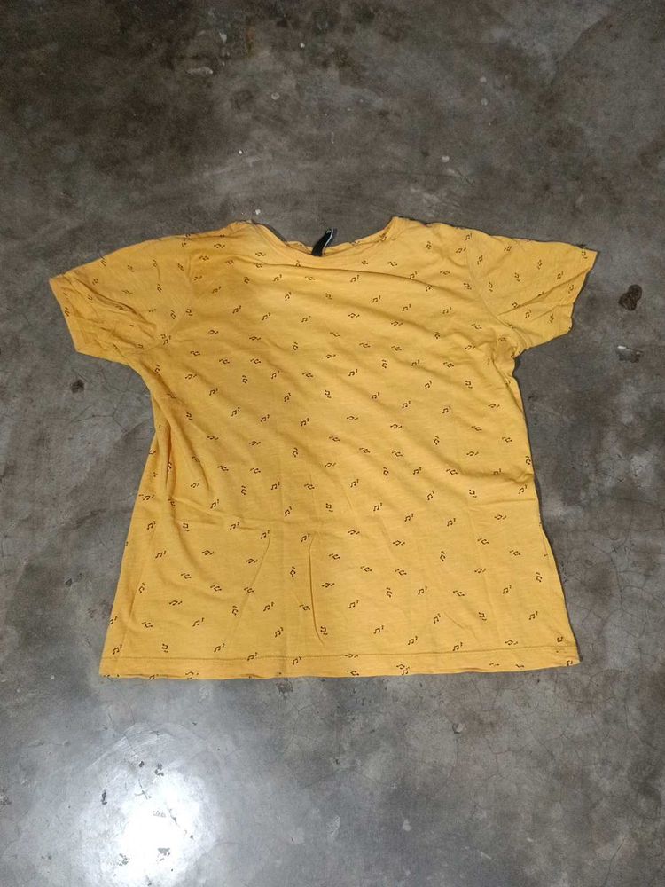 Yellow Printed T-Shirt
