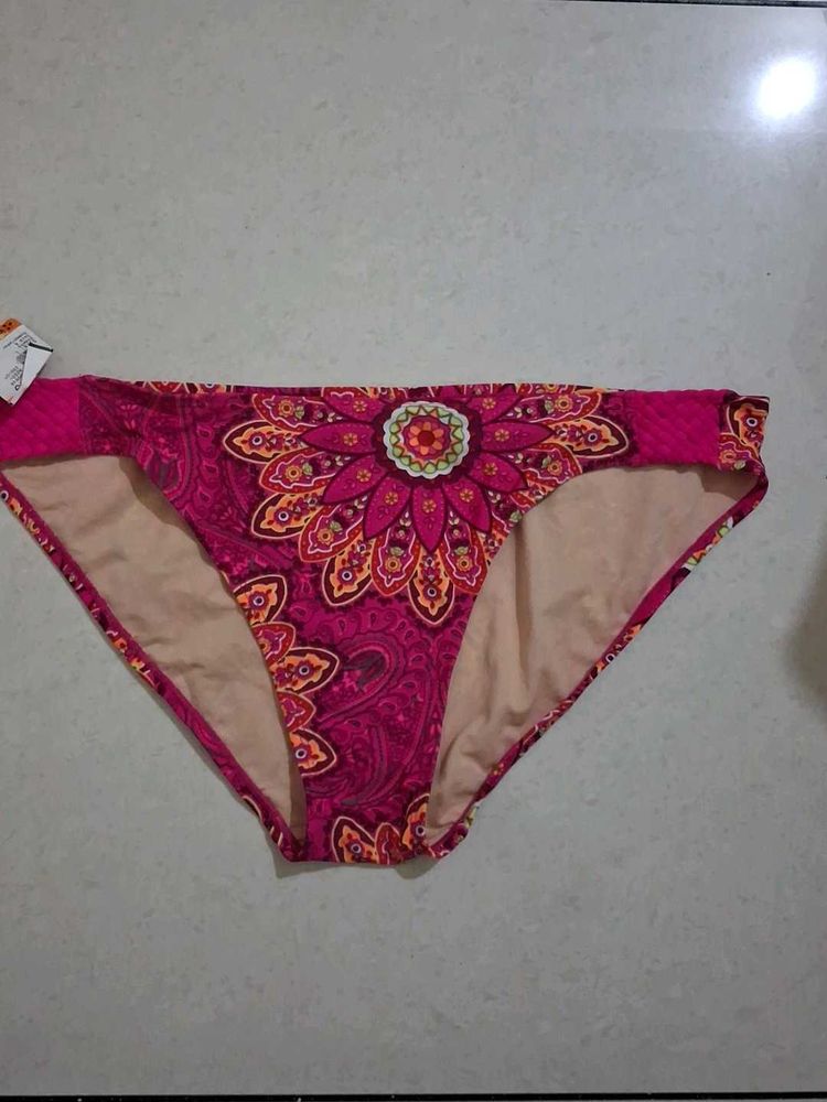 L Vibrant Paisley Print Bikini Bottom
