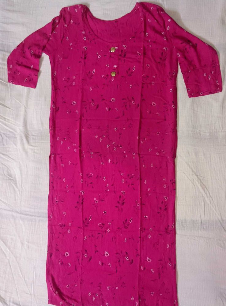 Pretty Pink Kurta with Floral Print