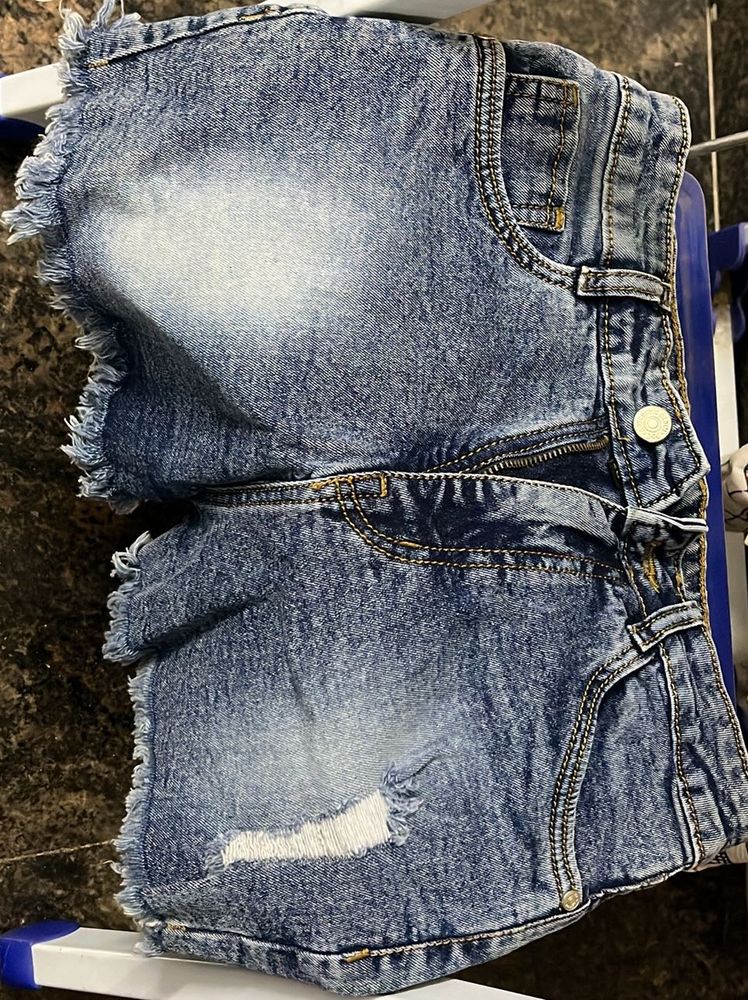 Distressed Denim Shorts