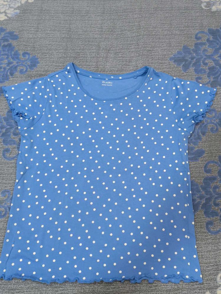 Cute Polka Dot Blue T-Shirt