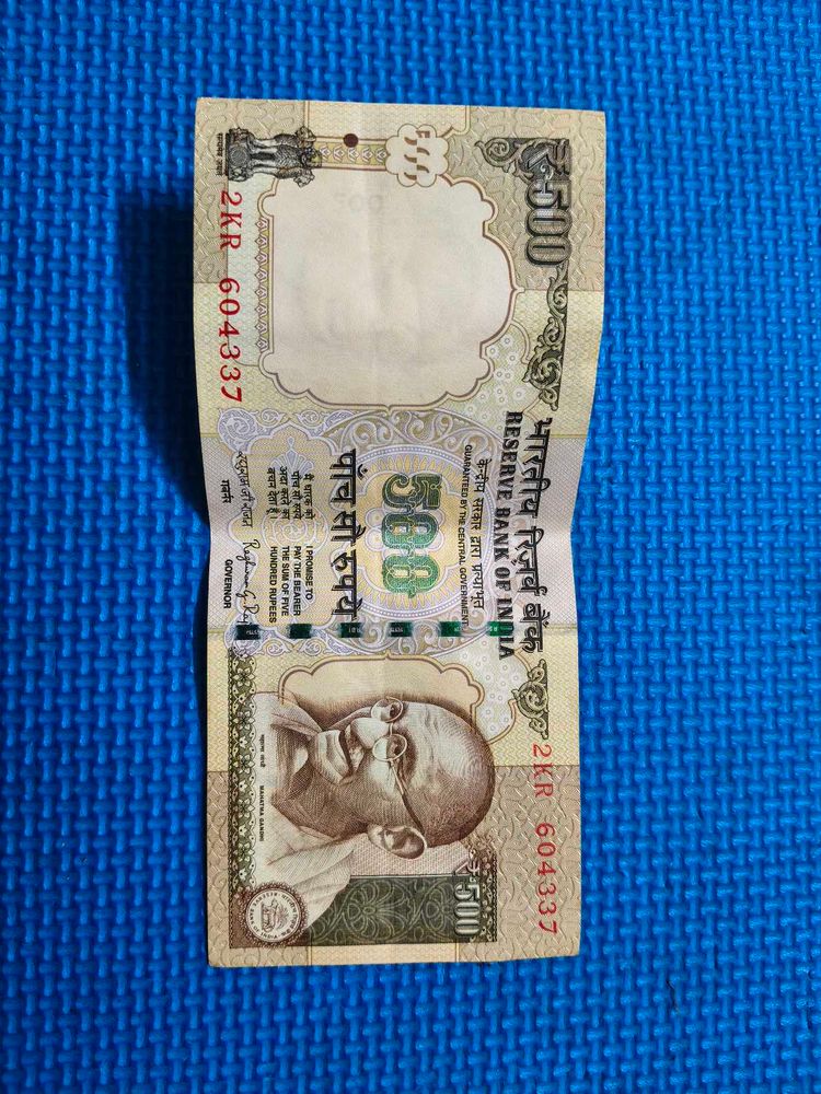 Old Indian Rs 500 Currency Note For Collections