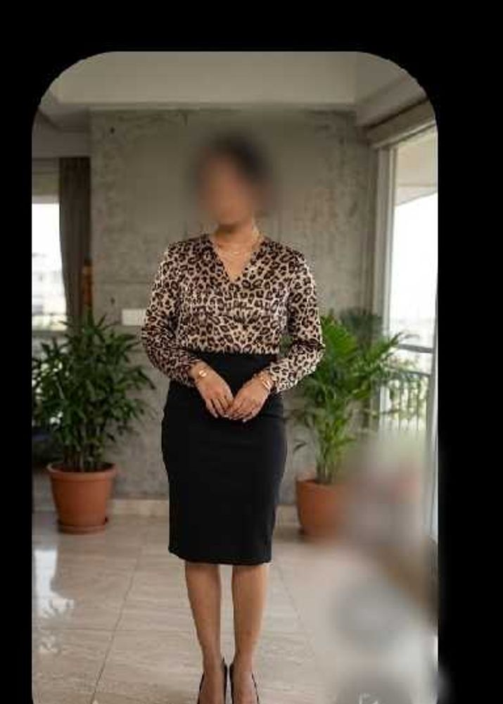 Leopard Print Long Sleeve Mini Bodycon Dress (Bust