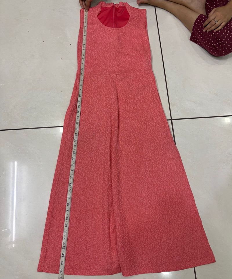Elegant Coral Ethnic Gown