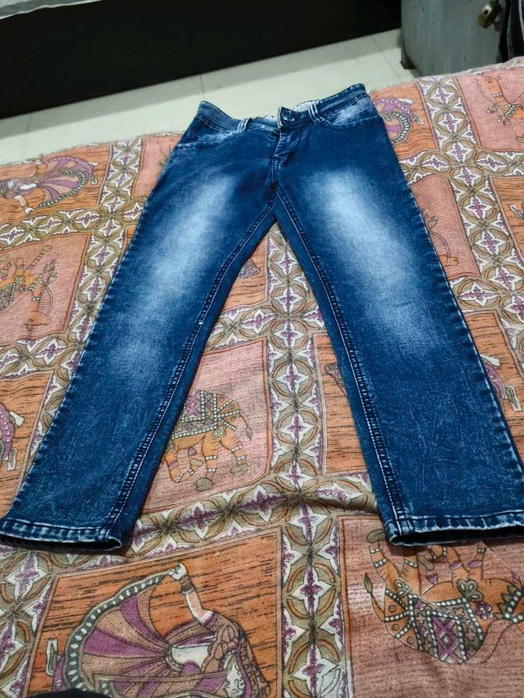 Blue Washed Denim Jeans