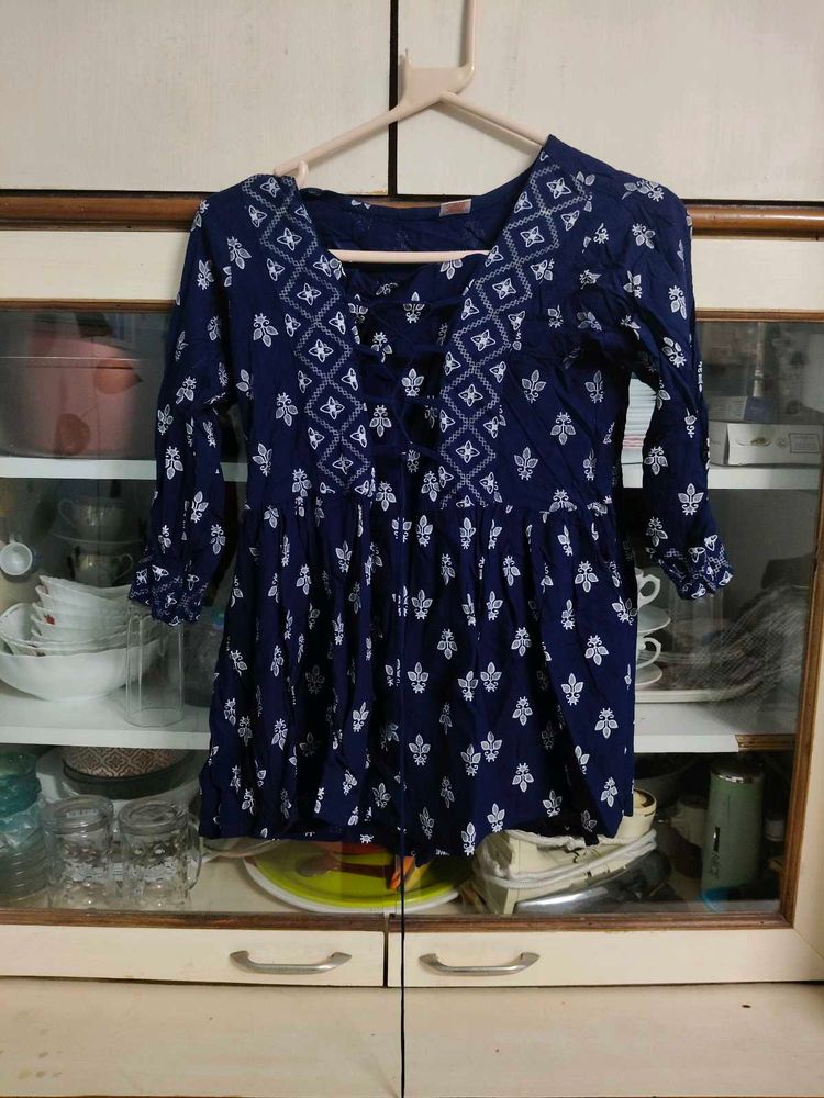 Blue Ethnic Printed Kurta