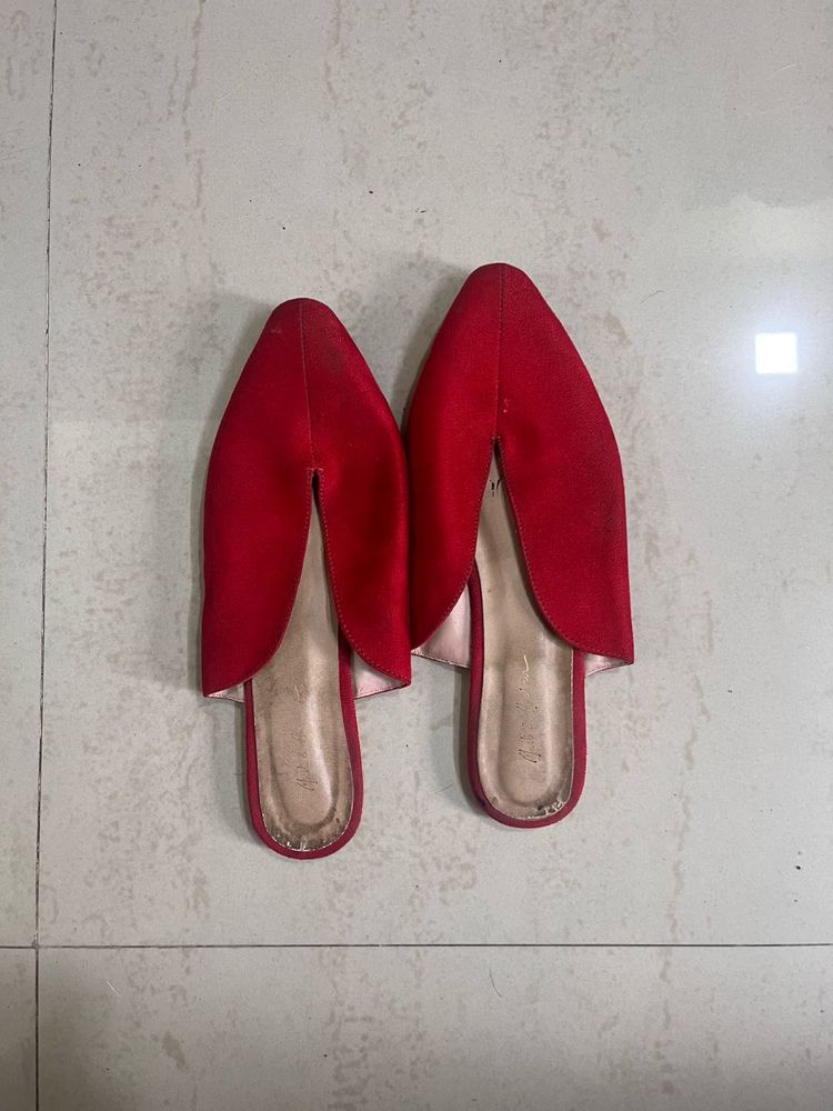!sale! Mast And Harbour Red Mule Flats