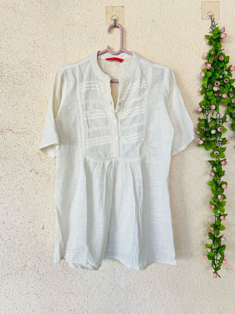 Elegant White Cotton Kurta