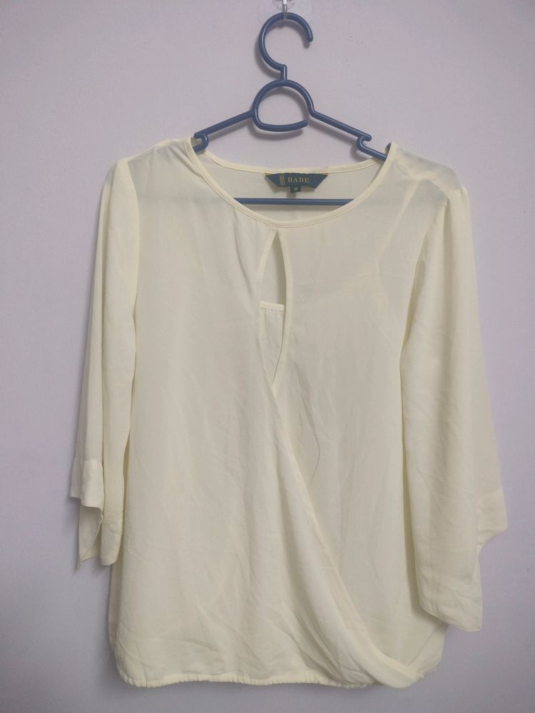 R Basic Cream Blouse - Size M