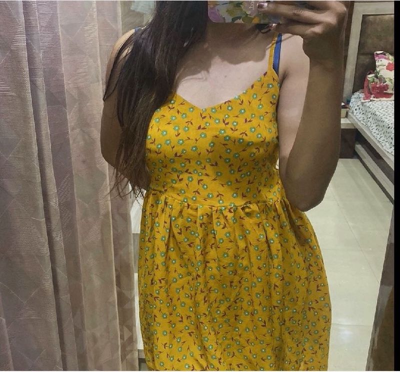 SHEIN Mustard Floral Dress
