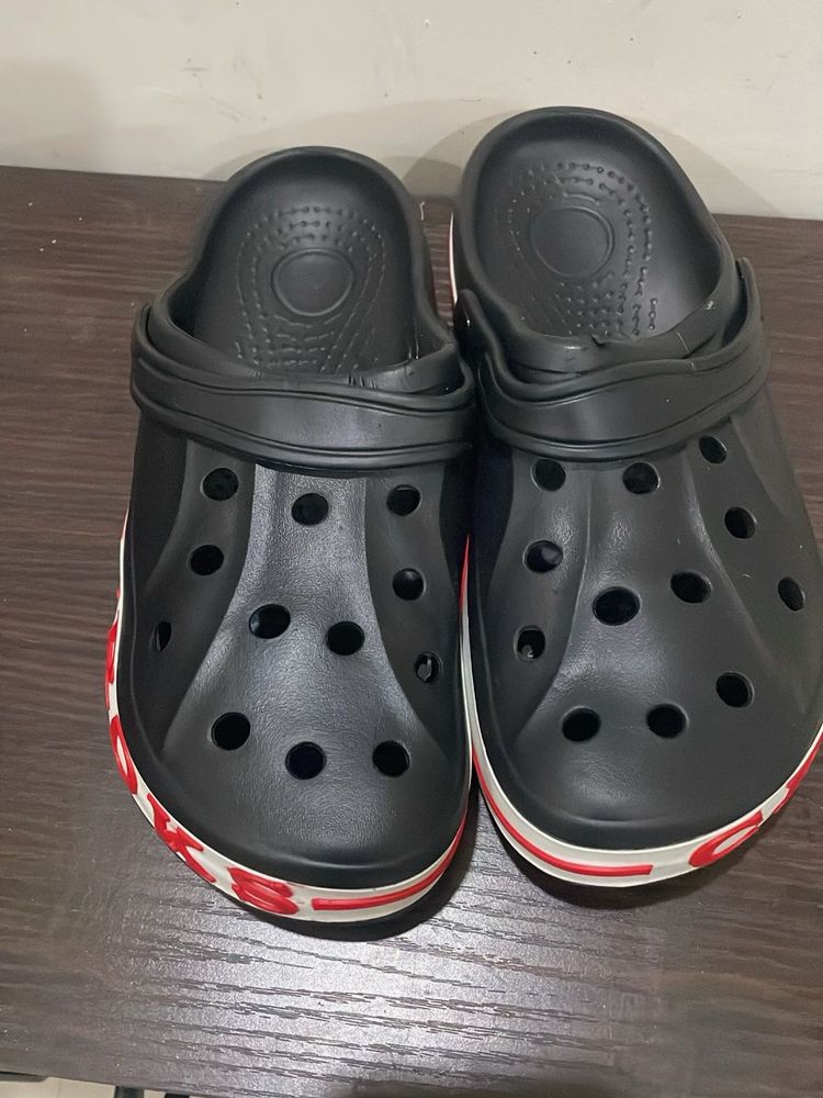 Comfortable Black Crocs style slippers for Women