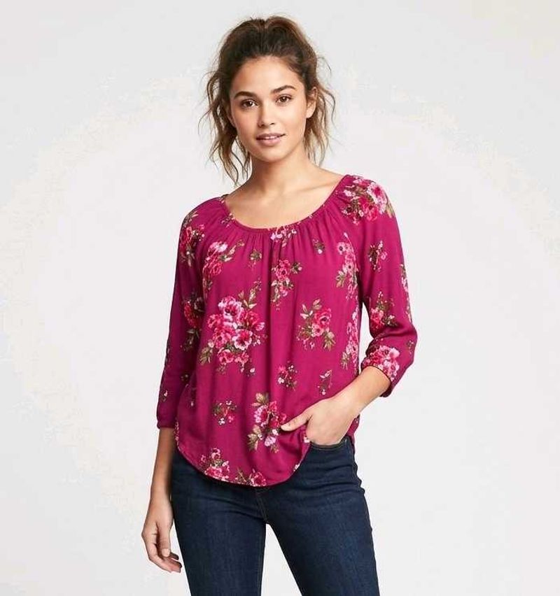 Max Floral Print 3/4 Sleeve Top