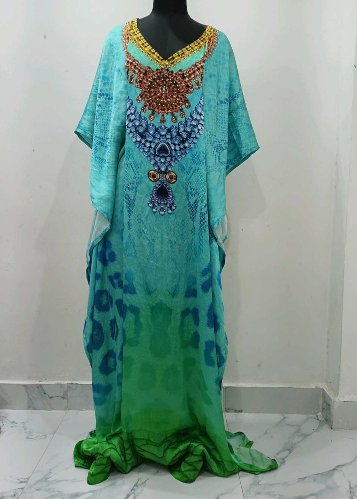 Stunning Blue &amp; Green Kaftan