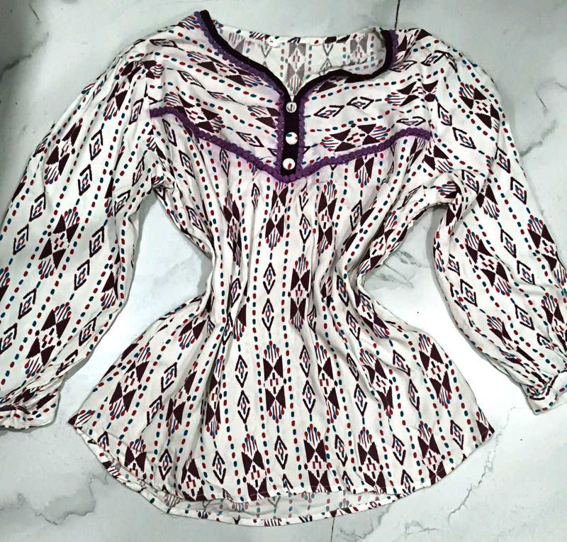 Bohemian Print Tunic Top