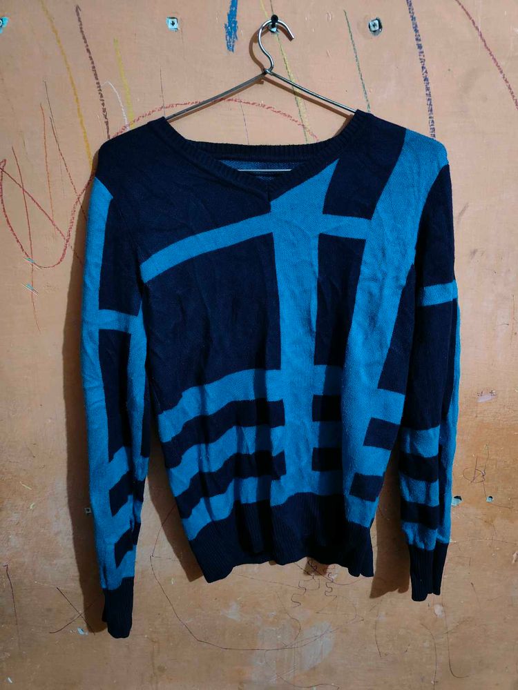 Blue &amp; Black Woolen Sweater