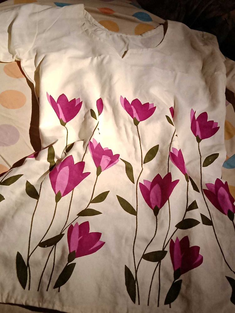 elegant floral short kurti 🌷
