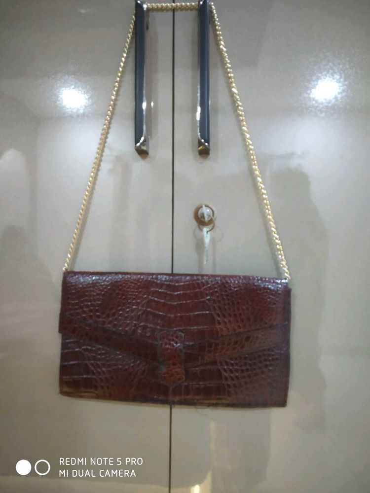 Vintage Croc Embossed Clutch