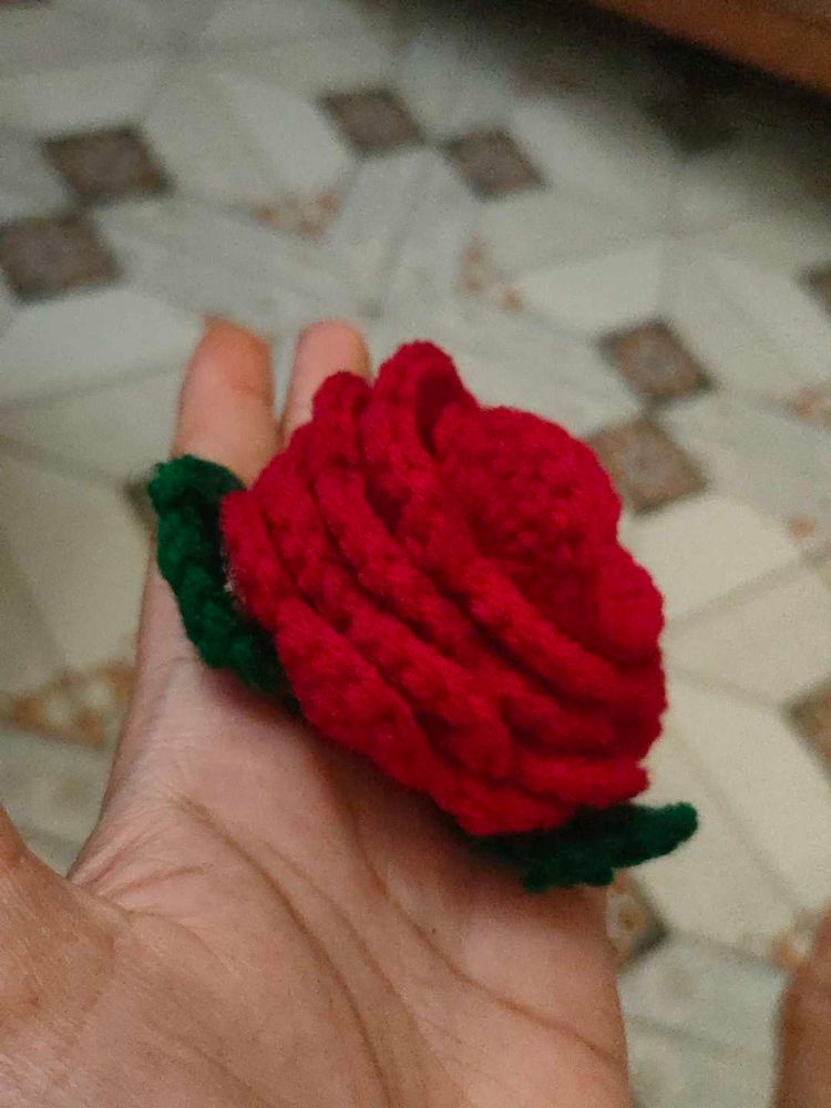 Crochet Red Rose
