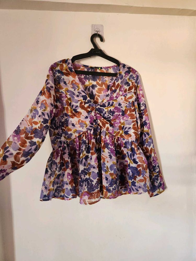 Floral Peplum Blouse