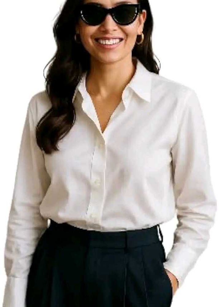 Elegant White Button-Down Shirt