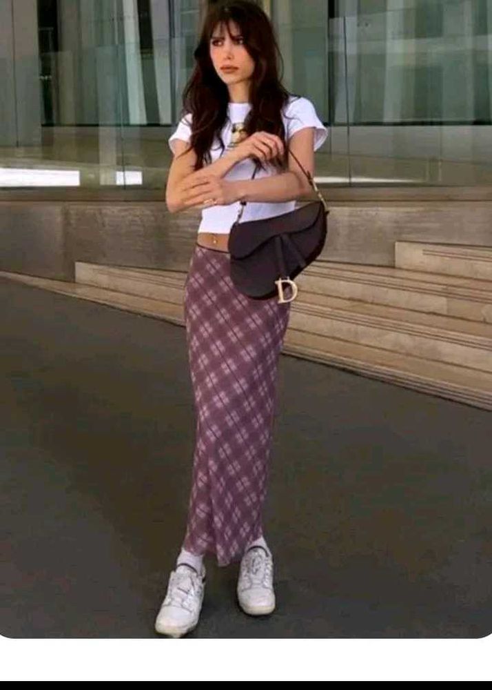 Y2K Plaid Maxi Skirt