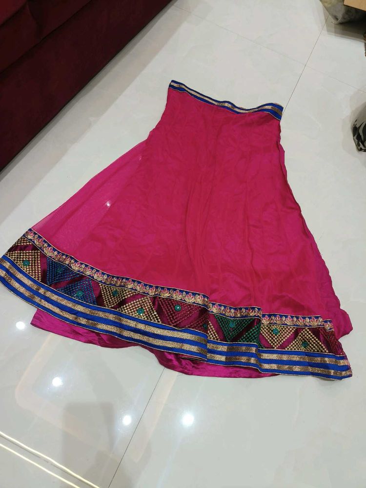 Beautiful Pink Ethnic Skirt with Embroidery