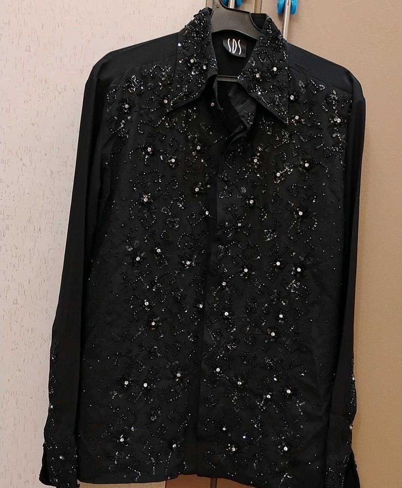 SDS Embellished Black Shirt