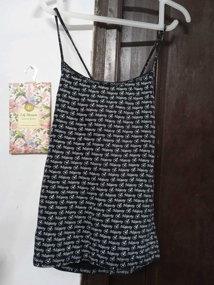 Black &amp; White All-Over Logo Top