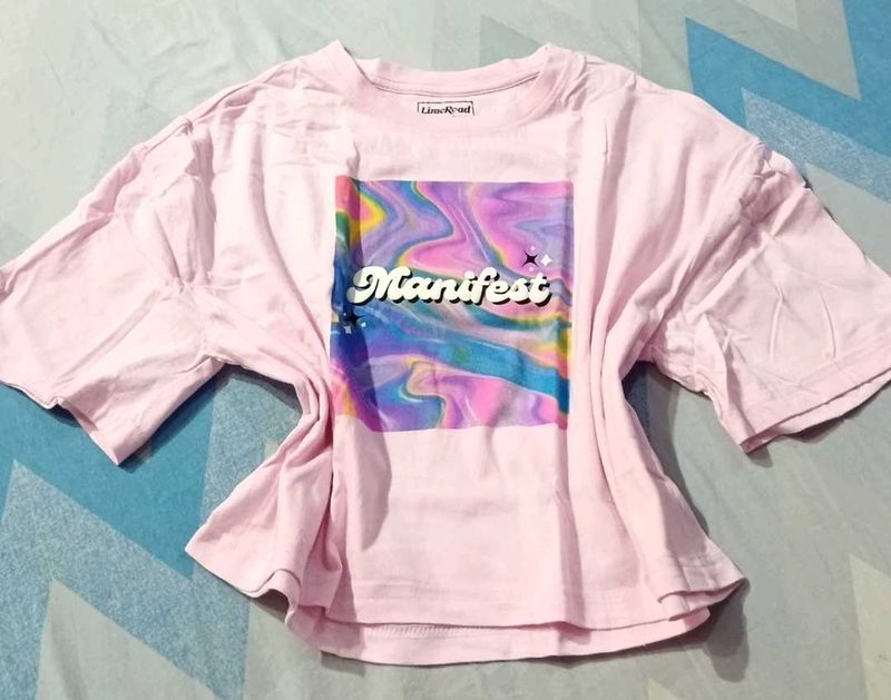 Pink "Manifest" Graphic Tee