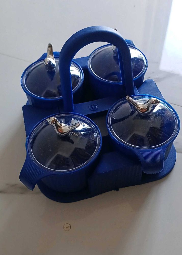 Blue Masala Dabba Spice Box Set