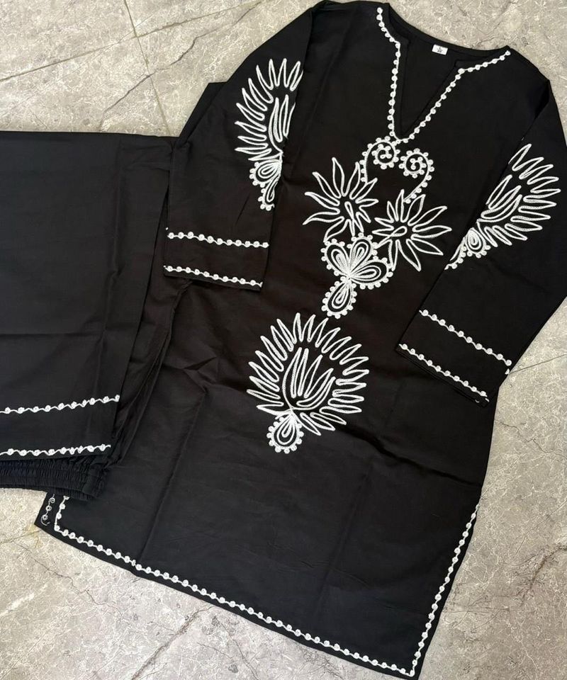 Black Embroidered Festive Co-ord set