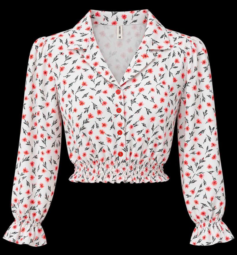 Chic Floral Print Crop Top