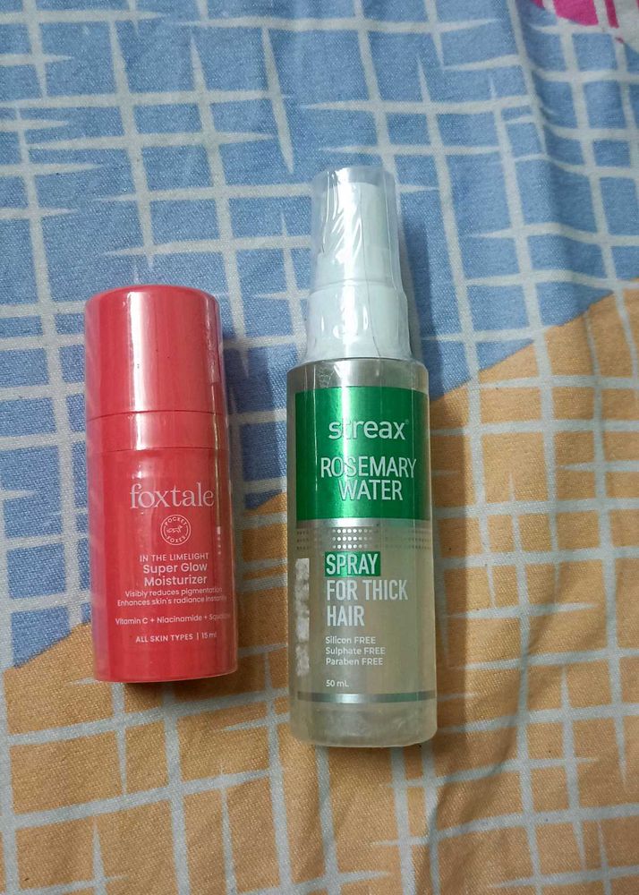 Foxtale glow Moisturizer + Streax Rosemary Water