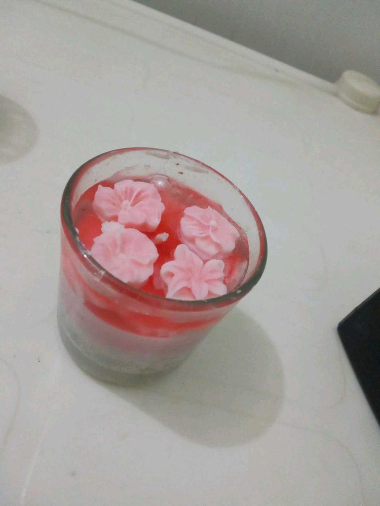 Floral Candle in Glass