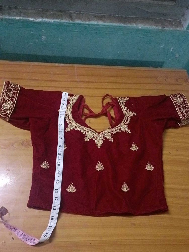 Elegant Maroon Velvet Blouse
