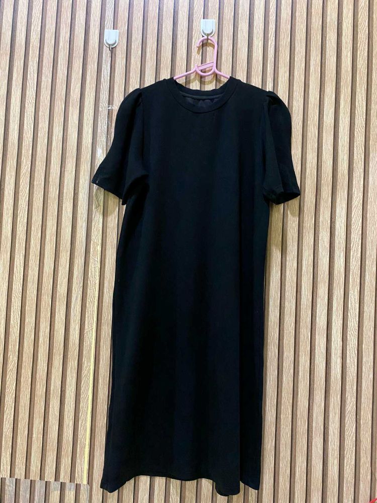 Soft Black Puff Sleeve Dress 36-48 super stretchy