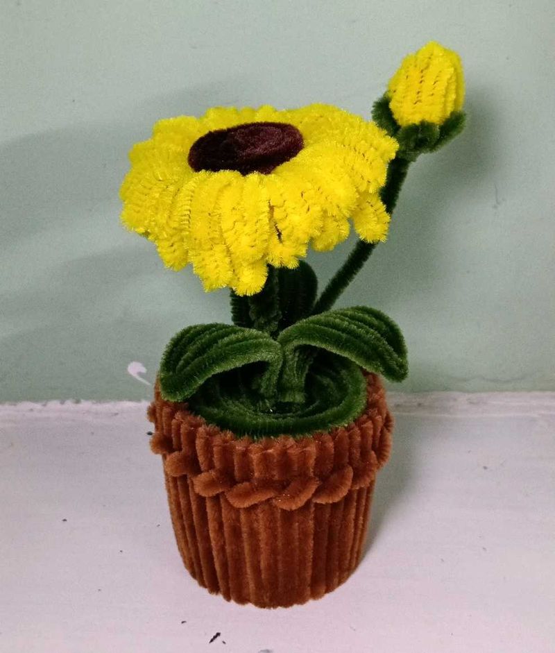 Yellow Pipe Cleaner Sunflower