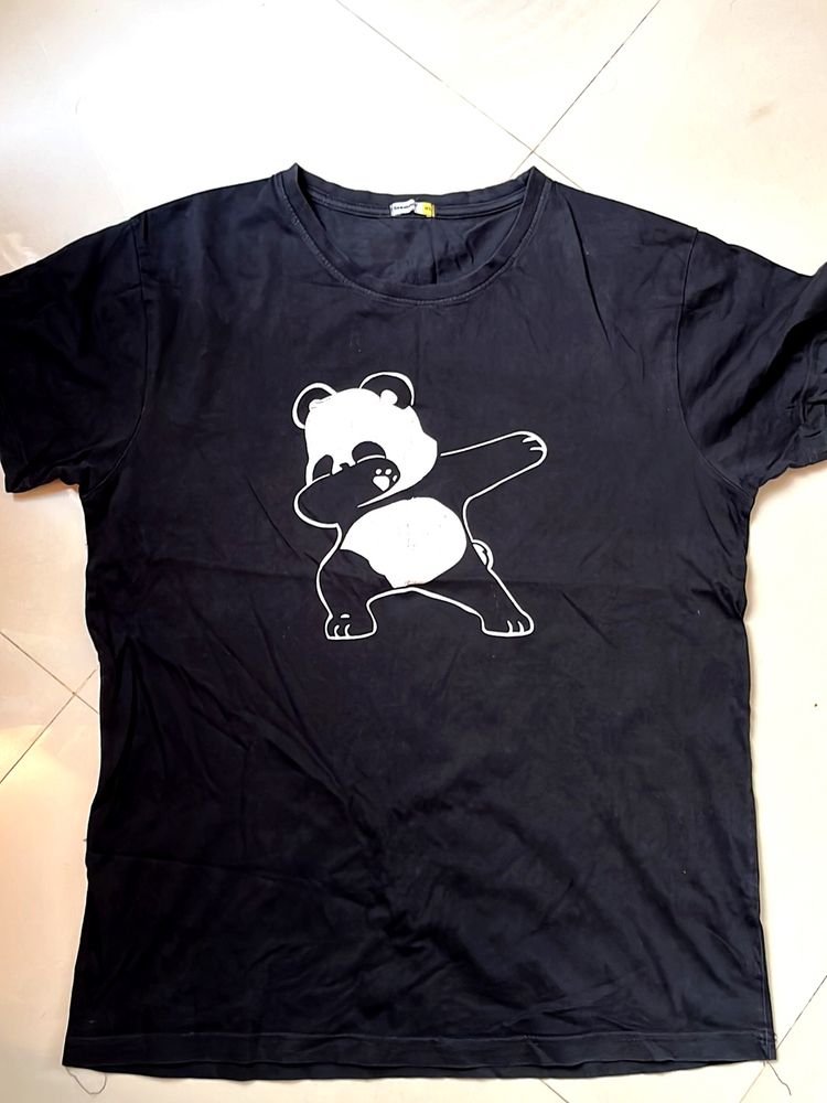 SALE!!Panda Dab Graphic Black T-shirt For Men , XL