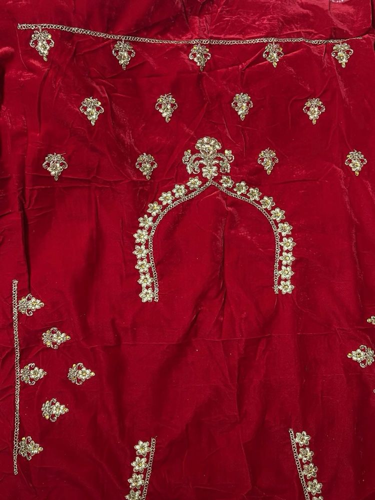 NEW BRIDAL/NON BRIDAL Red Velvet Lehenga