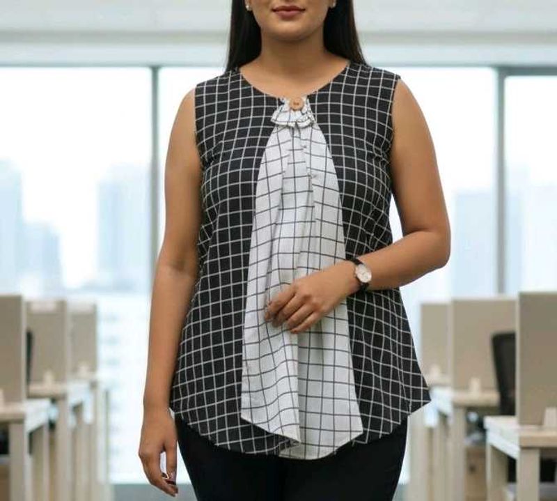 Chic Sleeveless Checkered Top