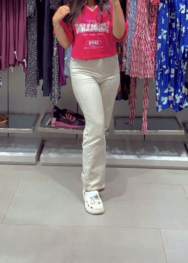 Rose Color Oversized Crop Top