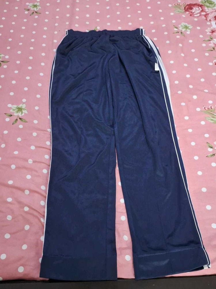 Navy Track Pants with White Stripe