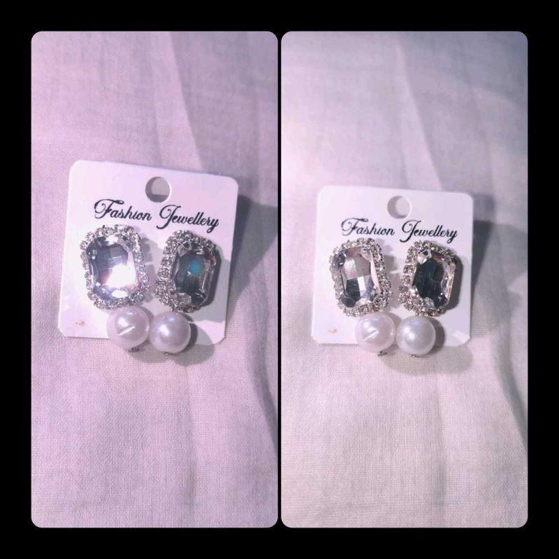 Elegant Gemstone &amp; Pearl Drop Earrings