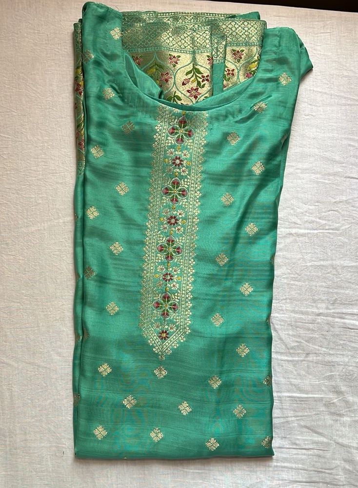Banarasi silk Teal Kurta