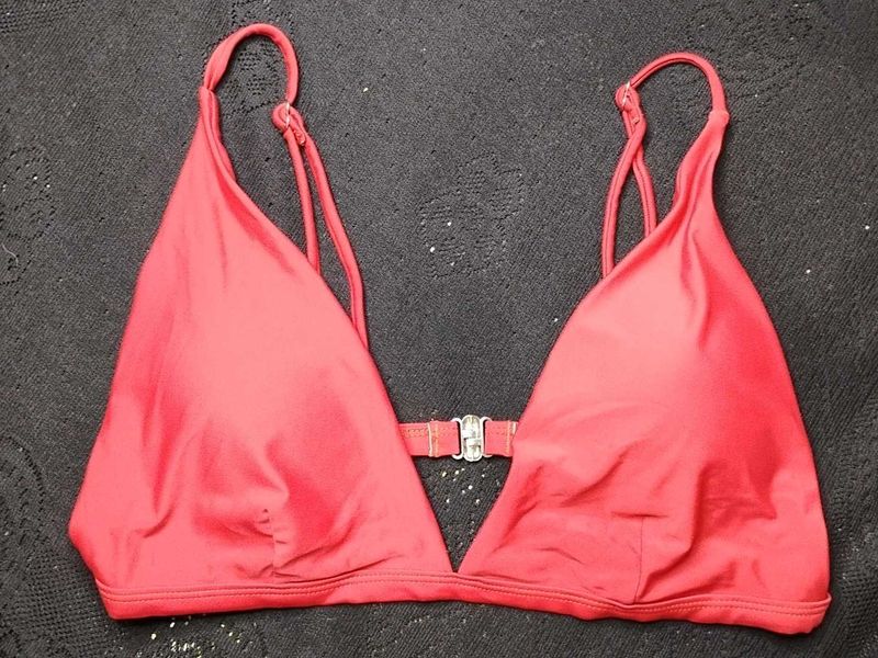 Red Bikini Top with Silver Clasp