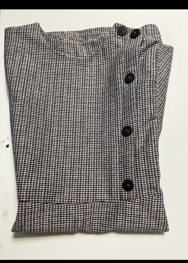 new Zara dress for girl Chic Houndstooth