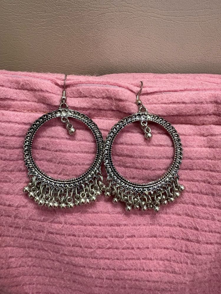 Silver Jhumka Earrings(set of 2)