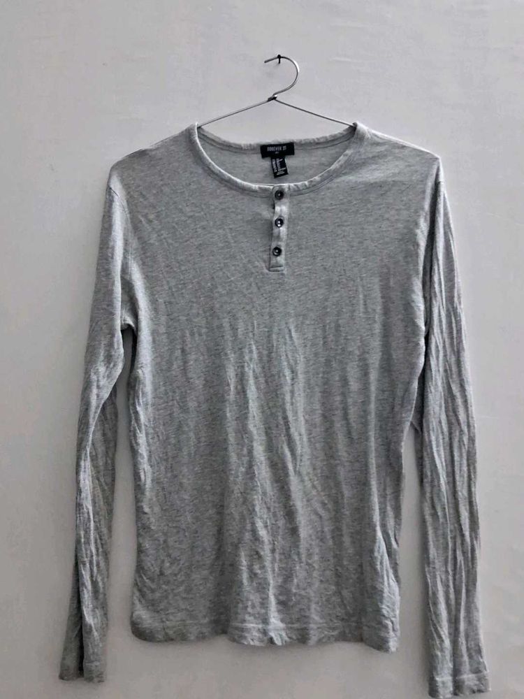 Forever 21 Gray Henley shirt